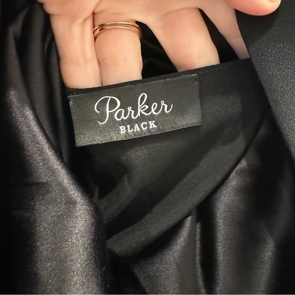 PARKER BLACK Floral Beaded Rouched Side Black Dress - Picture 12 of 12